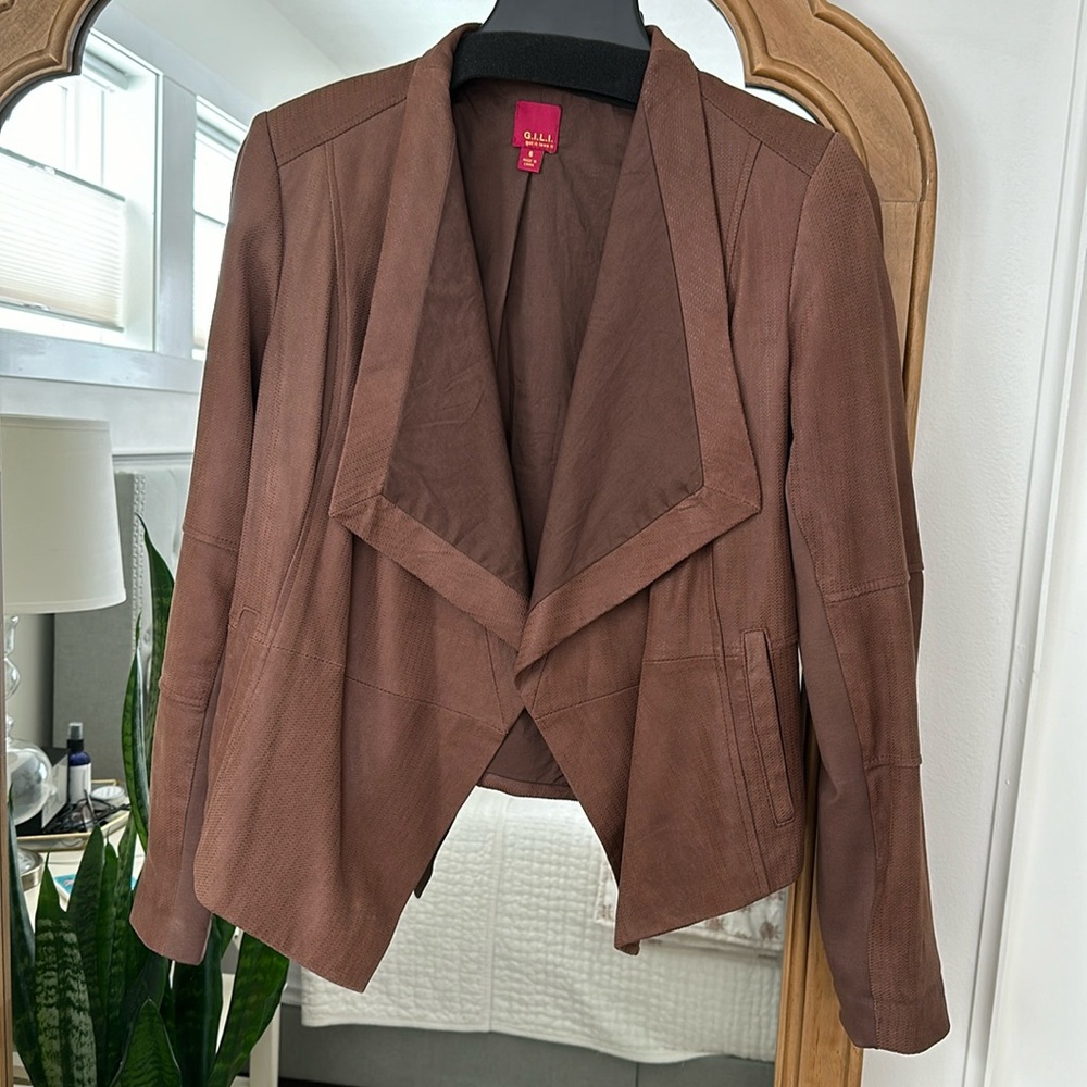 Printed leather jacket